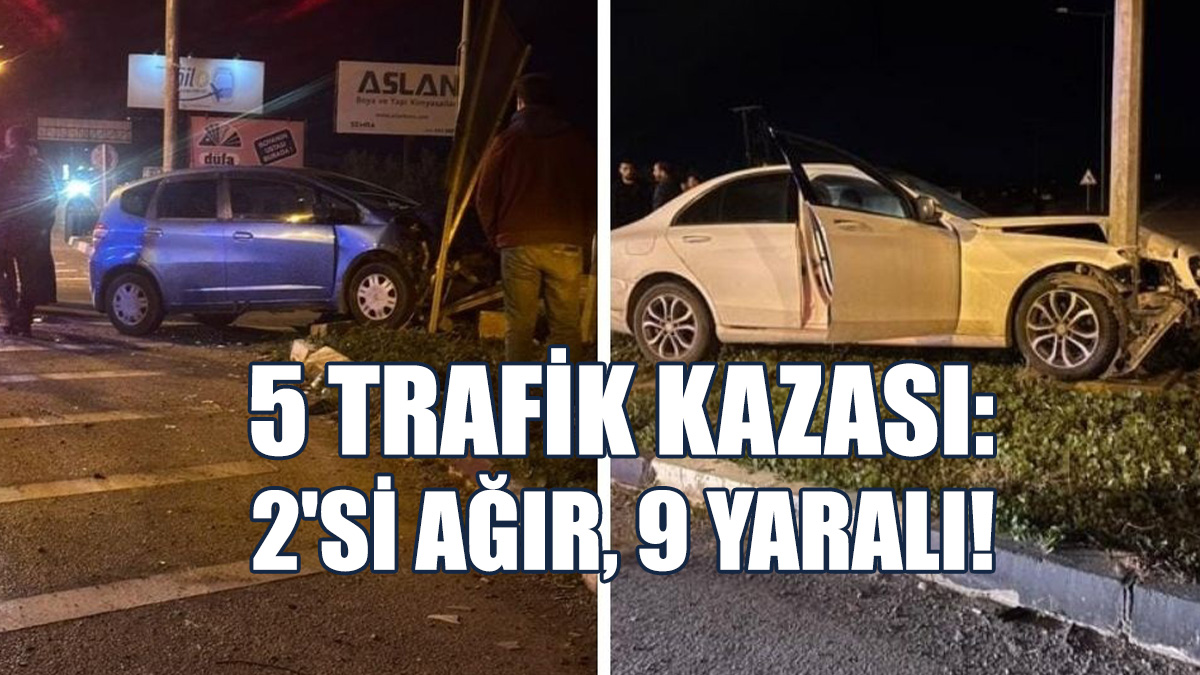Ülke Genelinde 5 Trafik Kazası Meydana Geldi...