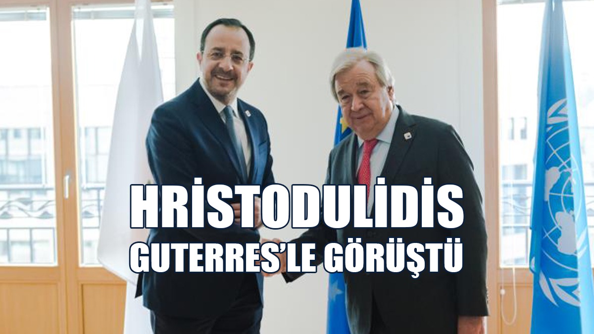 Hristodulidis, AB Zirve Toplantısı Çerçevesinde Guterres’le Görüştü