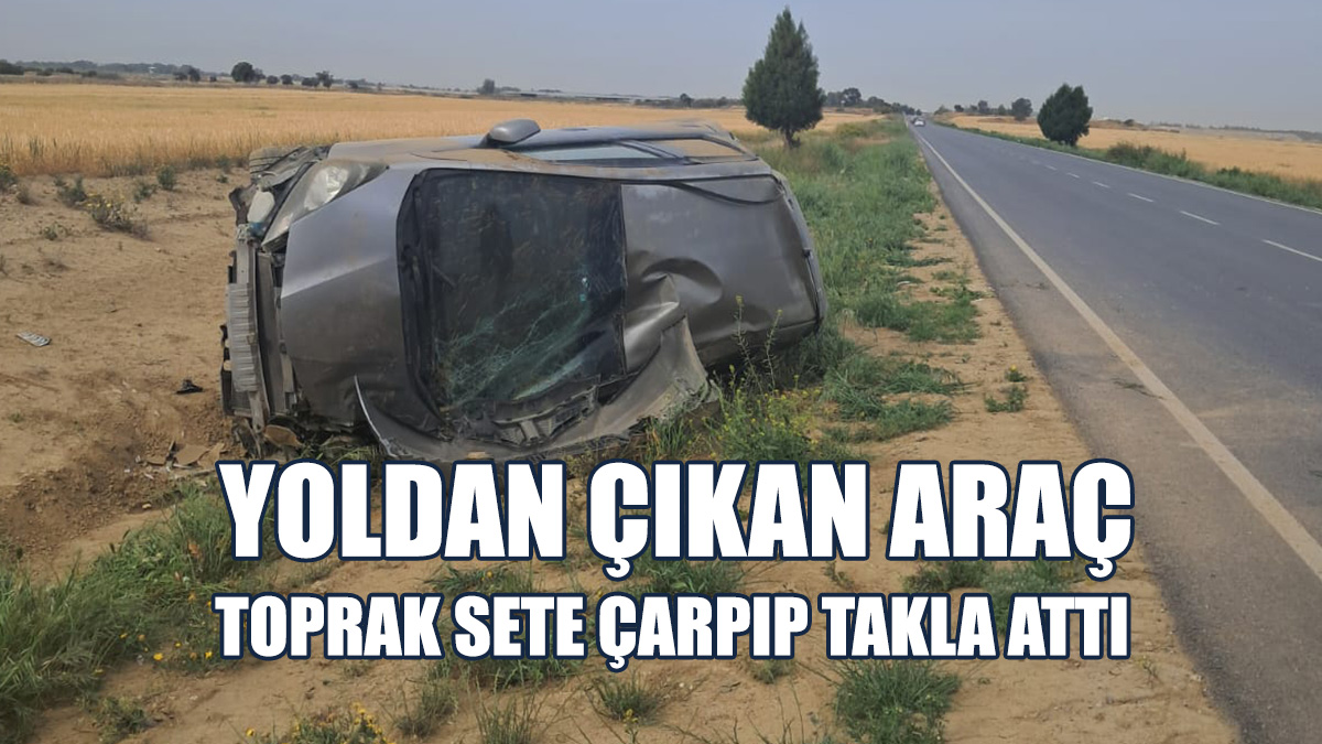 Gaziköy- Ercan Yolundaki Trafik Kazası Hasarla Atlatıldı