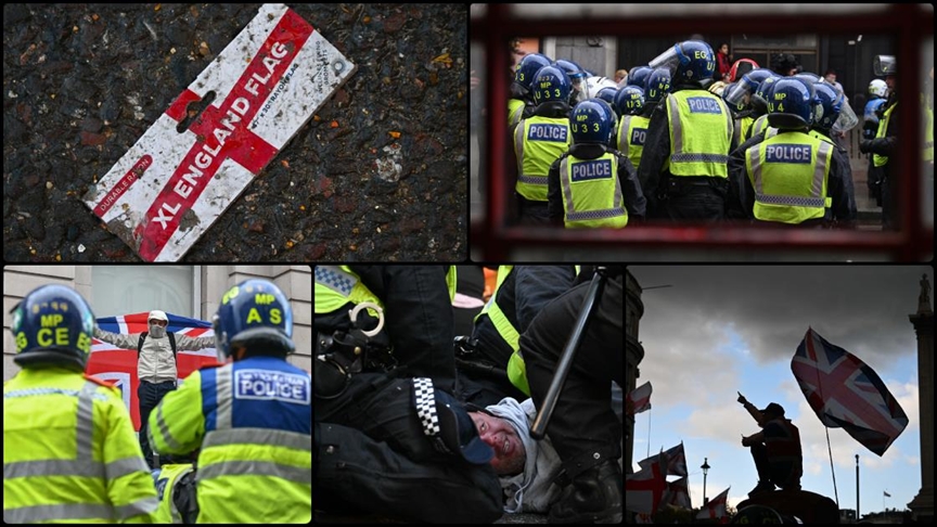 Londra'daki aşırı sağ eyleminde 26 polis yaralandı