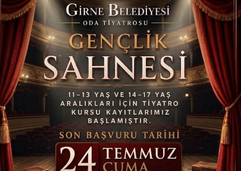 Girne Belediyesi Oda Tiyatrosu “Gençlik Sahnesi” kurs kayıtlar uzatıldı