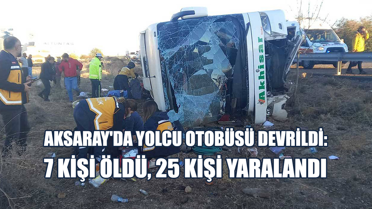 Aksaray'da Yolcu Otobüsü Devrildi