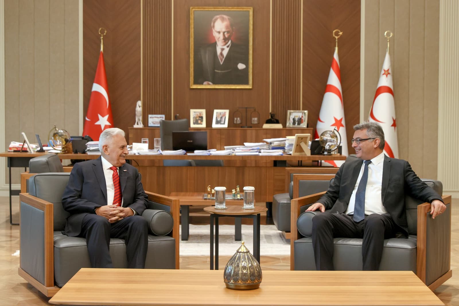 Erhürman, TDT Aksakallar Konseyi Başkanı Binali Yıldırım’ı kabul etti