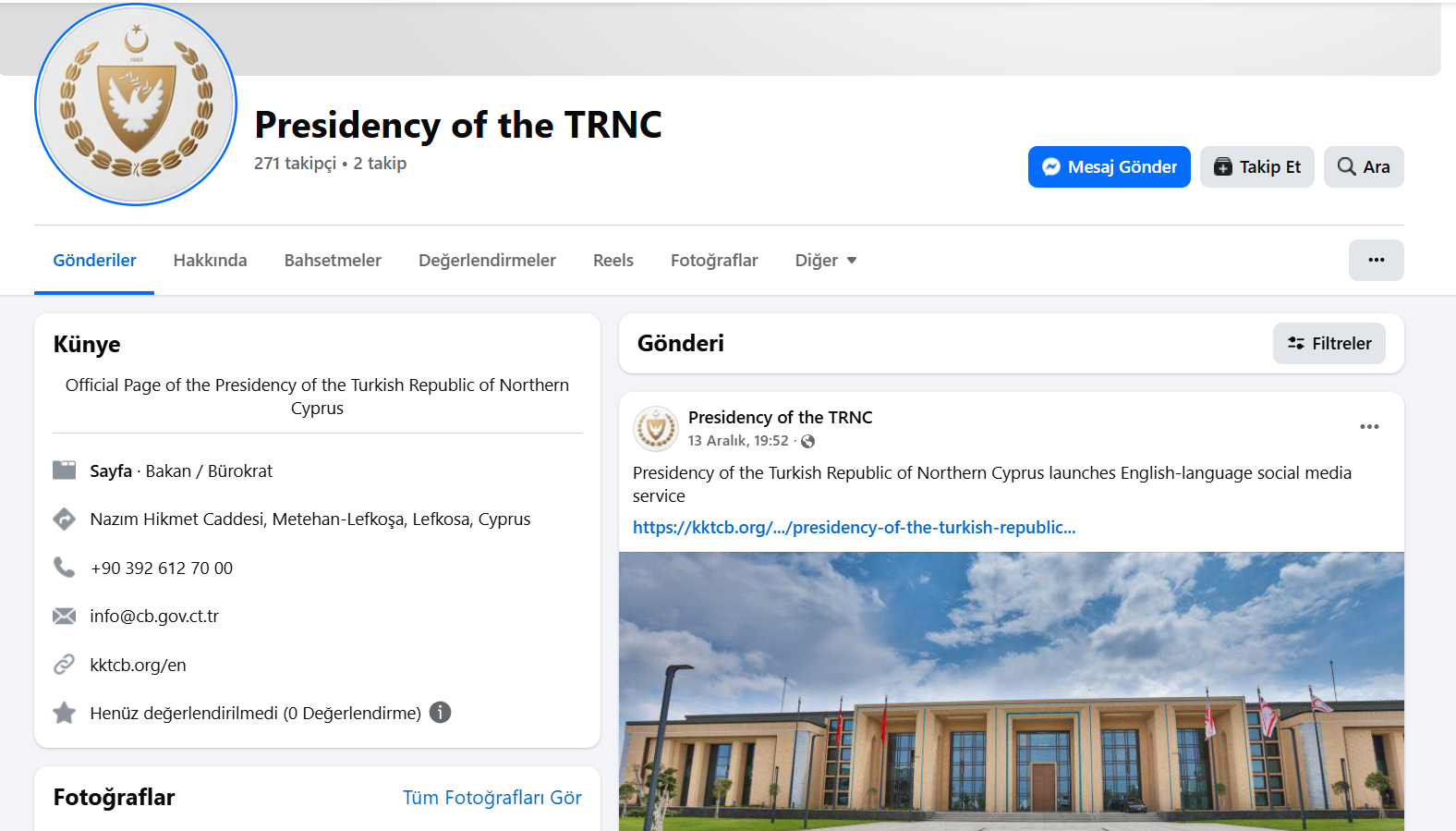 Cumhurbaşkanlığı’nın İngilizce sosyal medya hesapları devrede…