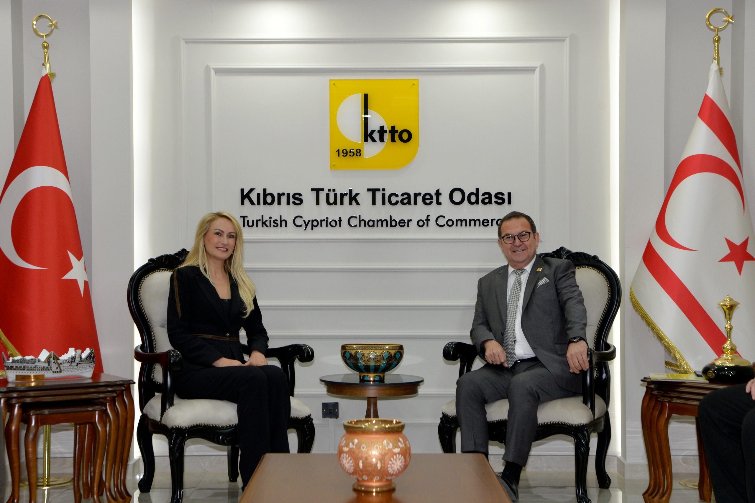 Nilden Bektaş Erhürman, “Yeniden Yeşil Kıbrıs” kapsamında KTTO ve KTSO’yu ziyaret etti