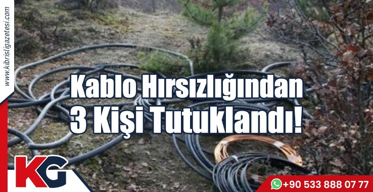 Kablo Hırsızlığından 3 Kişi Tutuklandı!