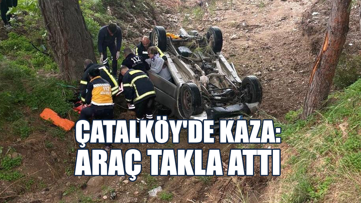 Çatalköy'de Yağmur Nedeniyle Kayganlaşan Yolda Kaza