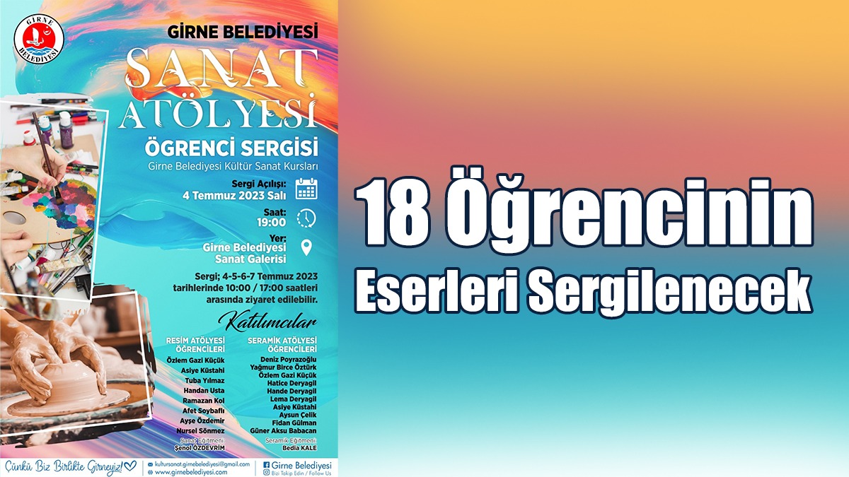 Girne Belediyesi Sanat Atölyesi Öğrenci Sergisi Gerçekleştiriyor