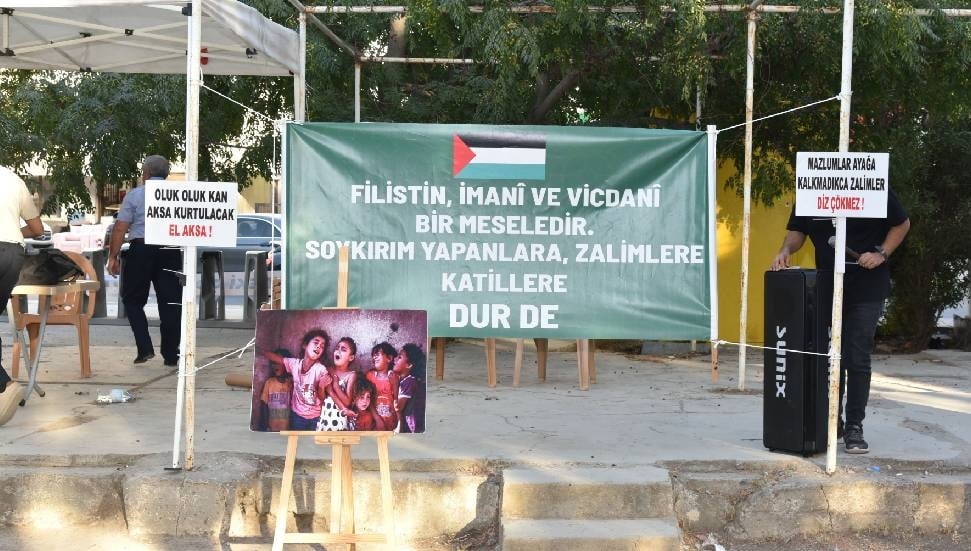 Lefkoşa'da "Filistin Dayanışma Çadırı" kuruldu
