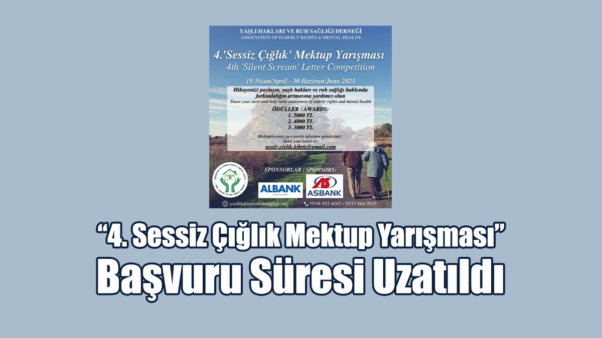 “4. Sessiz Çığlık Mektup Yarışması” Başvuru Süresi Uzatıldı