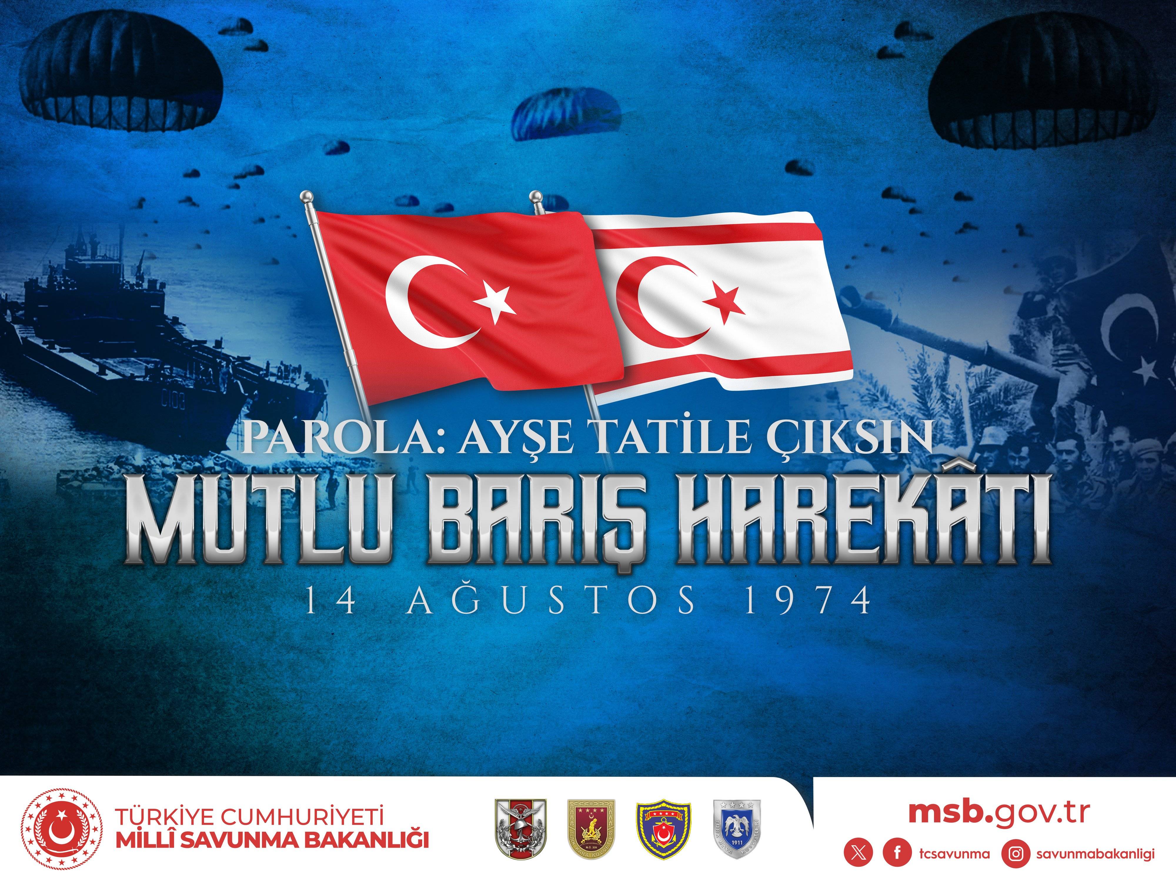 TC MSB, Mutlu Barış Harekatı'nın 52'nci yıl dönümünde şehit ve gazileri andı