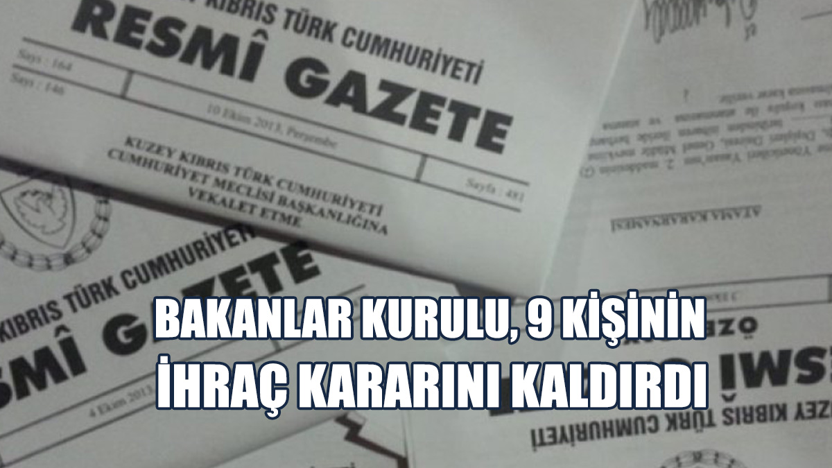 9 Kişinin İsmi Resmi Gazete'de Yayımlandı