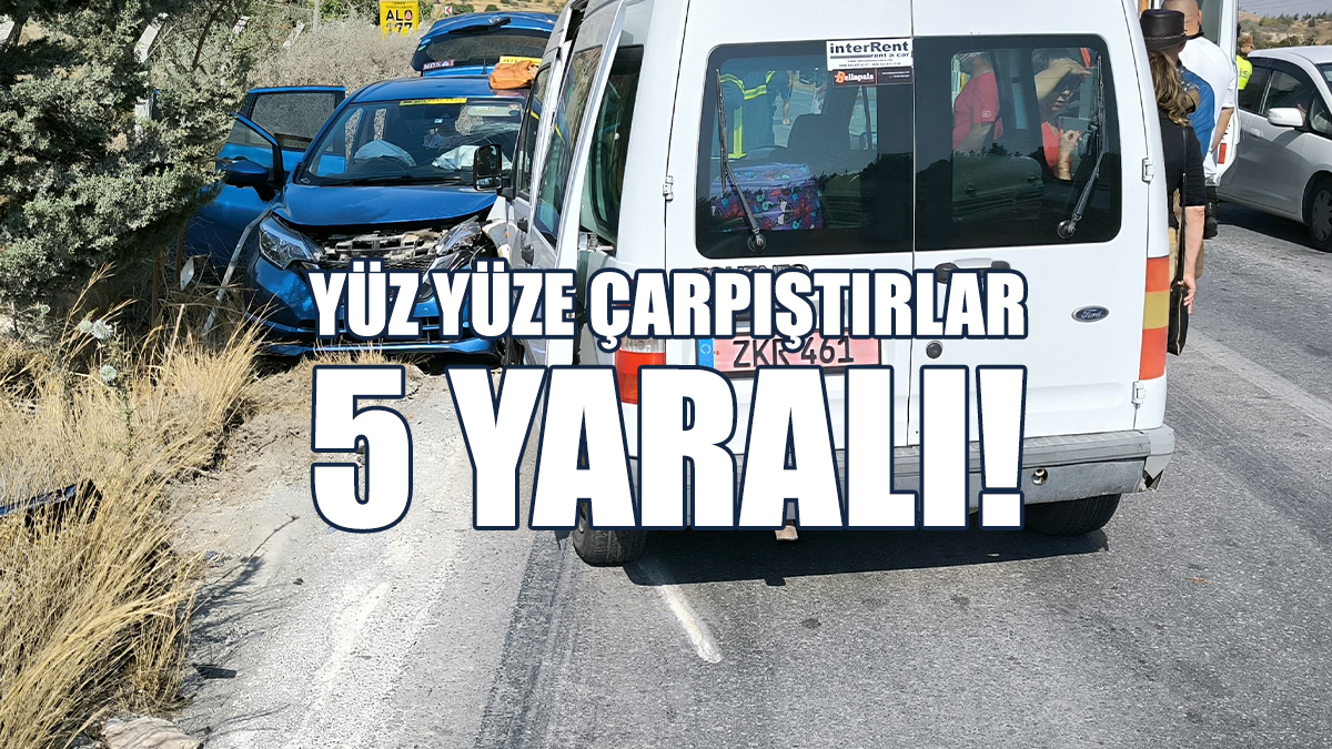 Girne - Değirmenlik Ana Yolundaki Trafik Kazasında 5 Kişi Yaralandı!