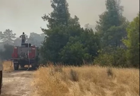 Tirmen’deki yangına havadan müdahale başladı