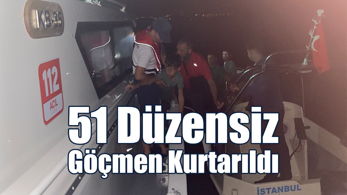 Bodrum Açıklarında 51 Düzensiz Göçmen Kurtarıldı