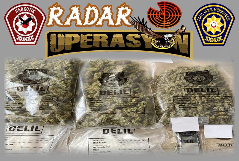 Polisten “Radar” Operasyonu:1 kilo 200 gram uyuşturucu ele geçirildi