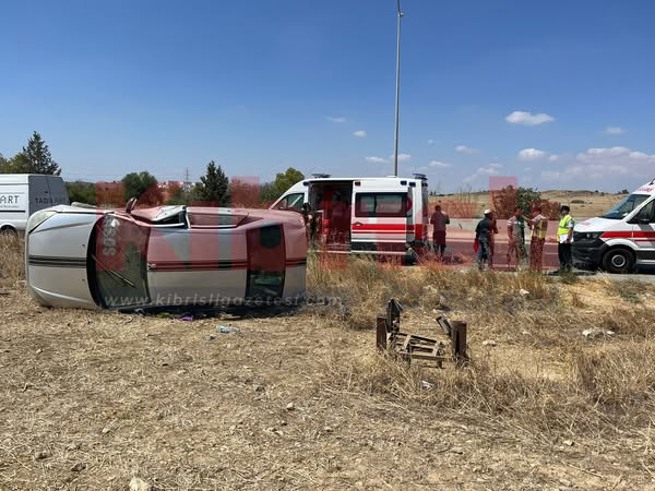 Girne - Lefkoşa yolunda kaza: 1’i ağır 5 yaralı