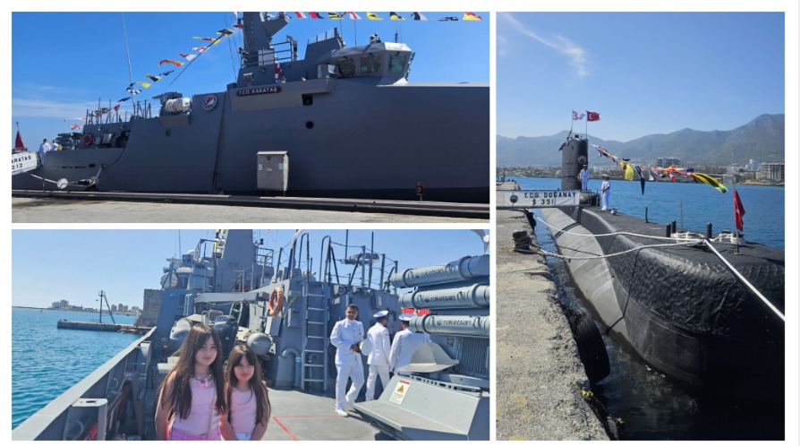 Doğanay denizaltısı Girne’de, Karataş karakol gemisi Gazimağusa’da ziyarete açıldı