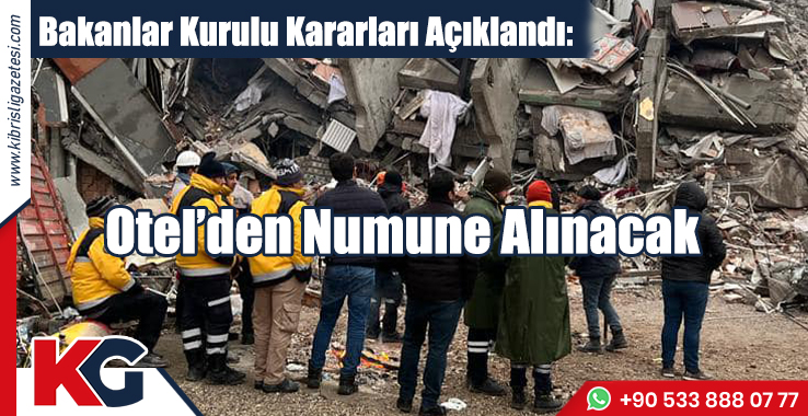 Otel’den Numune Alınacak