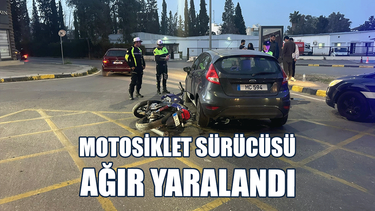 Motosiklet Sürücüsü Ağır Yaralandı