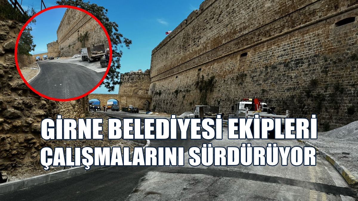 Girne Kale Arkasına Yol Düzenleme Çalışması yapılıyor