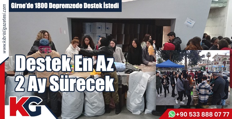 Girne’de 1800 Depremzedeye Destek