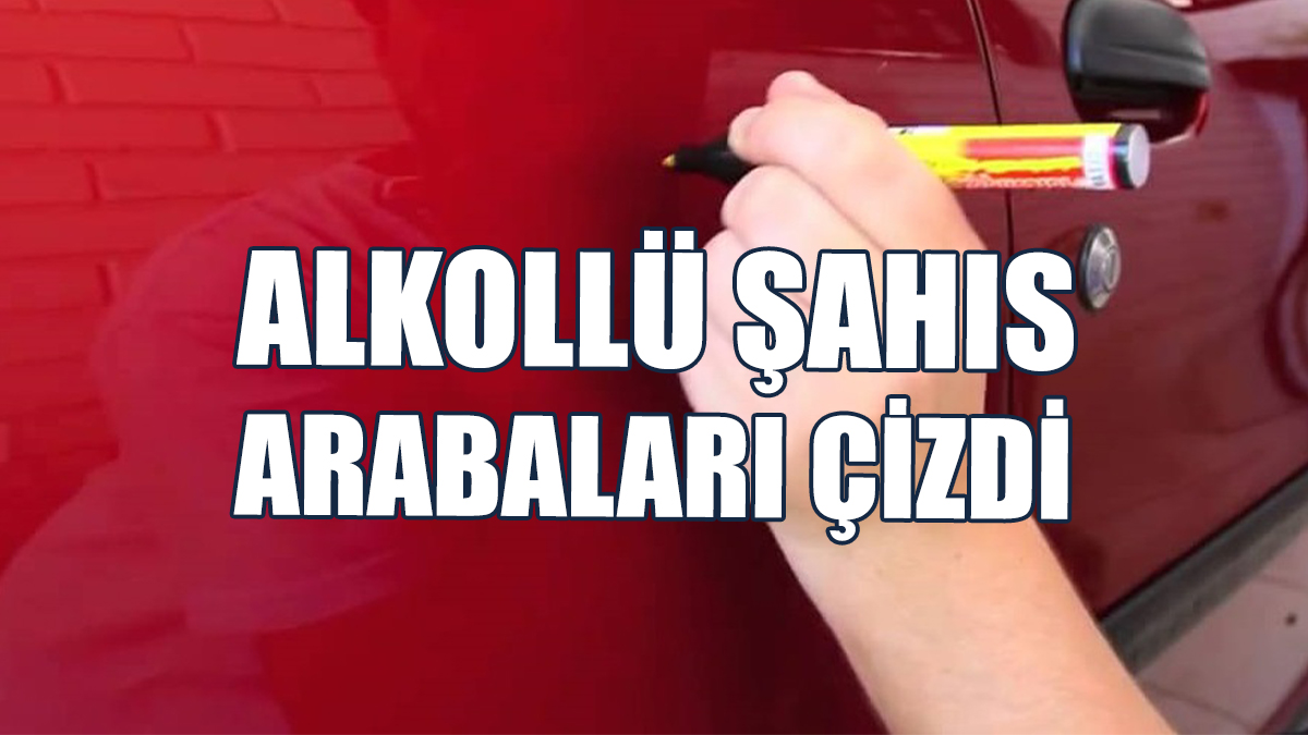 Alkollü Şahıs Arabaları Çizdi