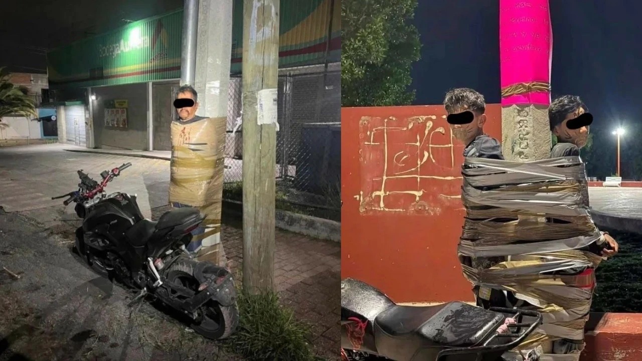 Batman gibi: Vatandaş, hırsızları böyle yakalayıp bağladı