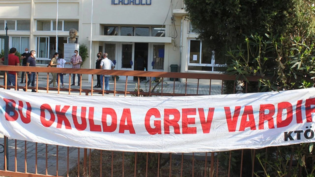 KTÖS’den KTOEÖS’e destek: İskele Şht. İlker Karter İlkokulu’nda grev yapılıyor