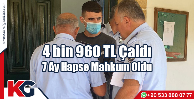 4 bin 960 TL Çaldı, 7 Ay Hapse Mahkum Oldu