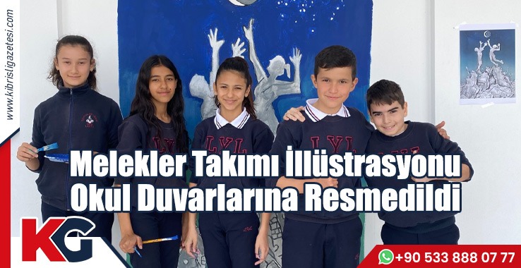 Melekler Takımı İllüstrasyonu Okul Duvarlarına Resmedildi