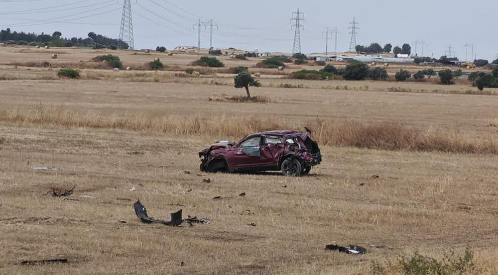 Gazimağusa-Lefkoşa Anayolunda kaza: Yoldan çıkarak takla attı
