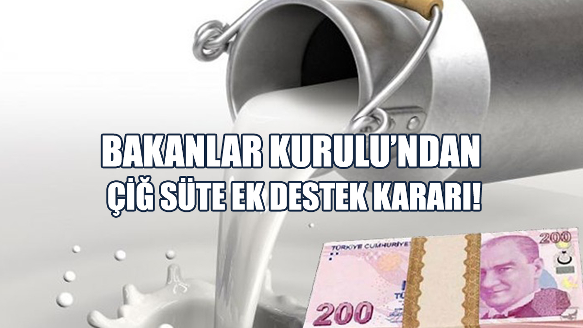 Bakanlar Kurulu’ndan Çiğ Süte Ek Destek Kararı!