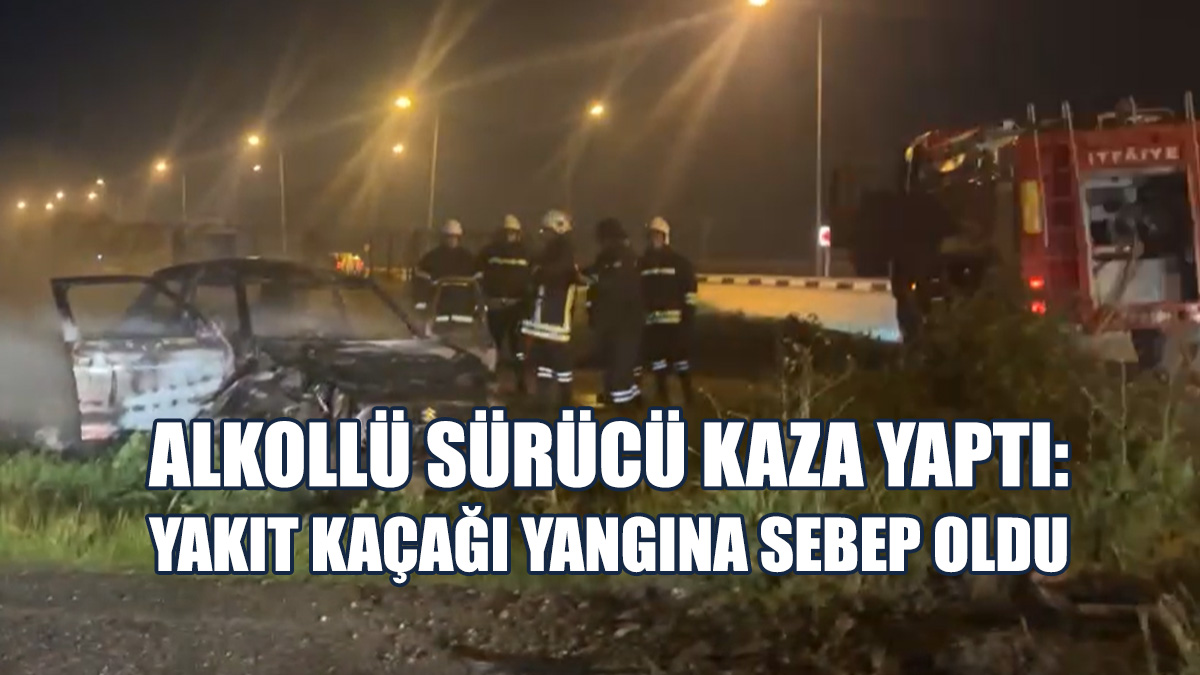 Lefkoşa-Güzelyurt Anayolu'nda Kaza: Araç Alev Aldı