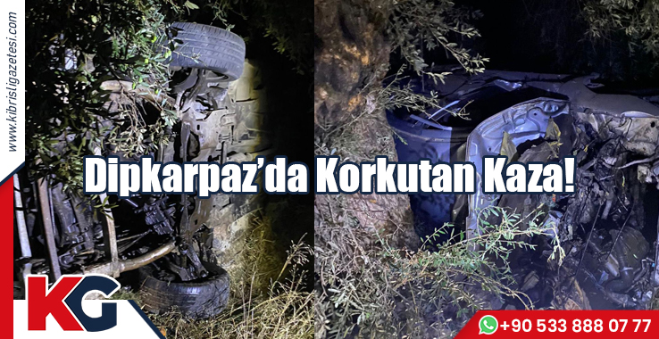 Dipkarpaz’da Korkutan Kaza!