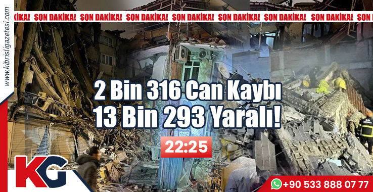 2 Bin 316 Can Kaybı, 13 Bin 293 Yaralı!