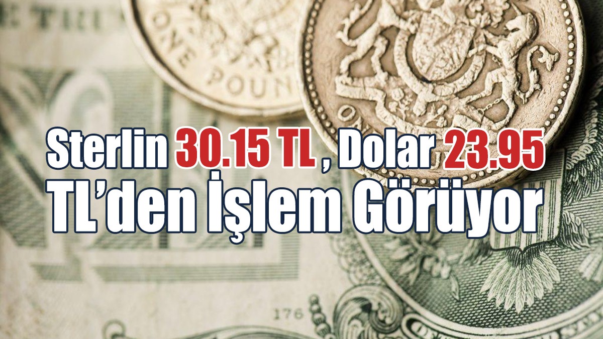 Sterlin 30.15 TL, Dolar 23.95 TL’den İşlem Görüyor