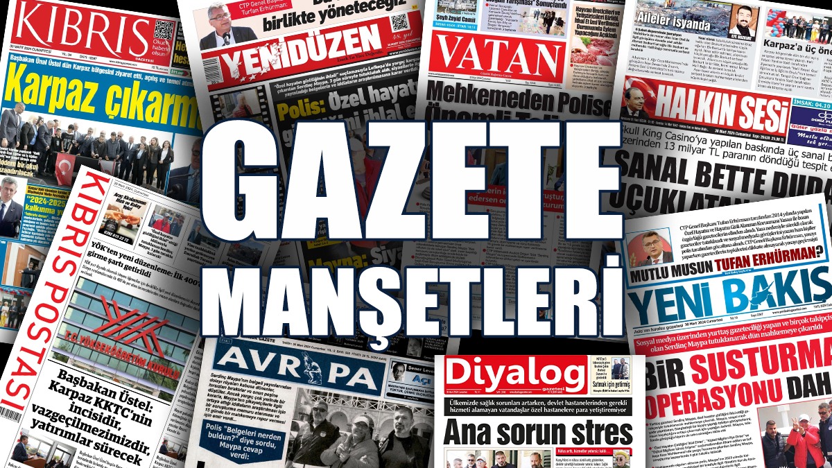 18 Aralık 2024 Çarşamba Gazete Manşetleri