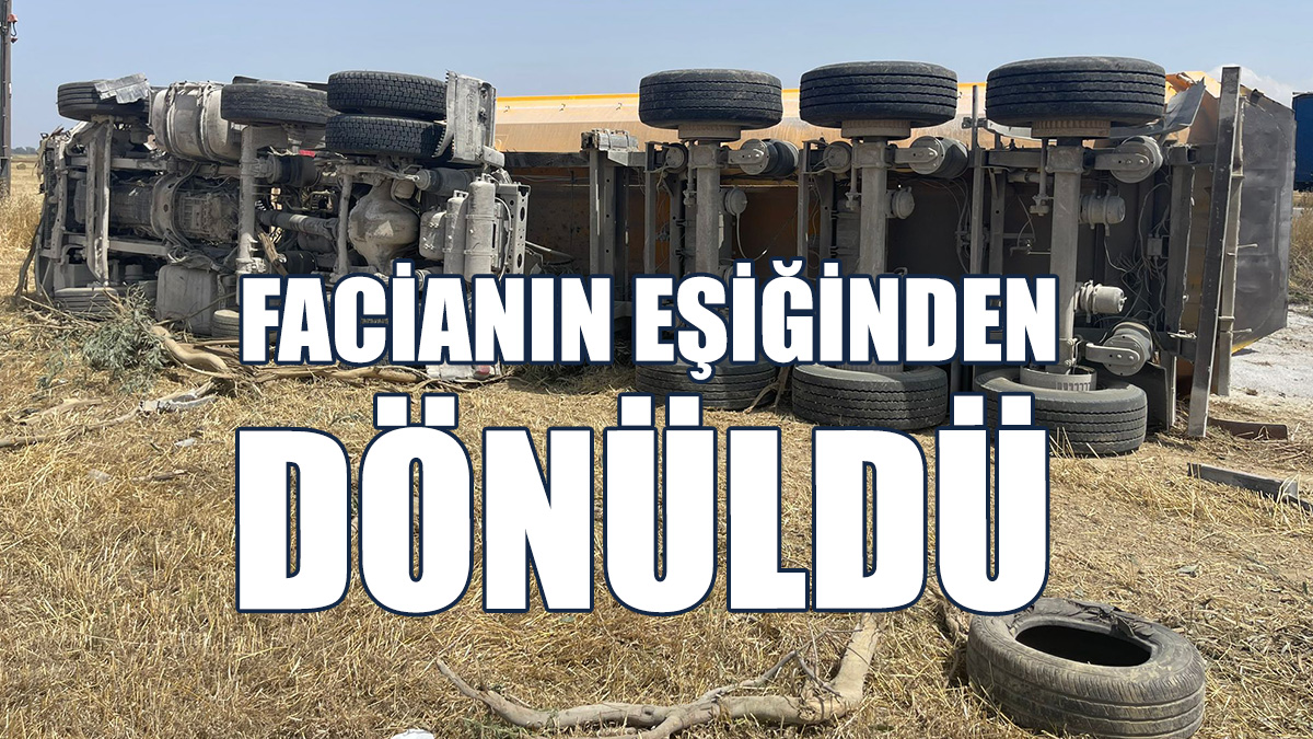 Kum Yüklü Kamyon Devrildi: 1 Yaralı