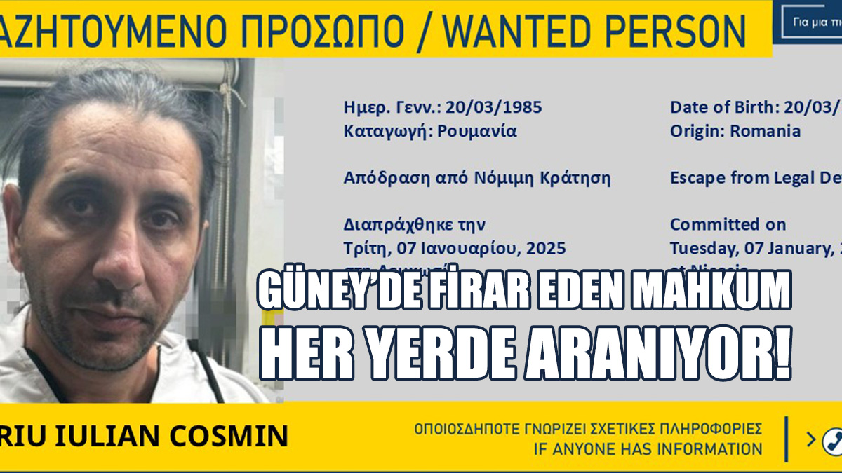 Güney’de Firar Eden Mahkum Her Yerde Aranıyor!