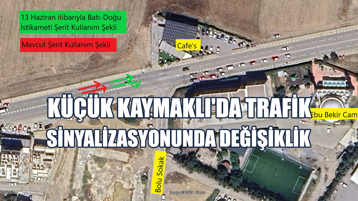 Lefkoşa Küçük Kaymaklı'da Trafik Sinyalizasyonunda Değişiklik