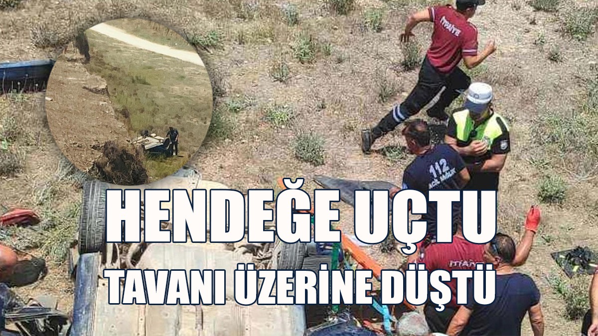 Direksiyon Hakimiyetini Kaybeden Sürücü Hendeğe Uçtu