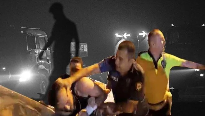 Benzin bidonuyla yakalandı linçten polis kurtardı