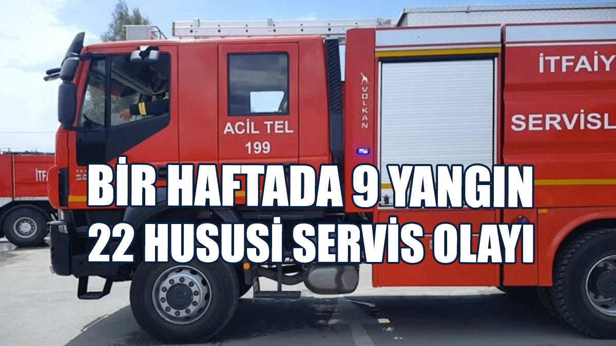 Bir Haftada 9 Yangın, 22 Hususi Servis Olayı