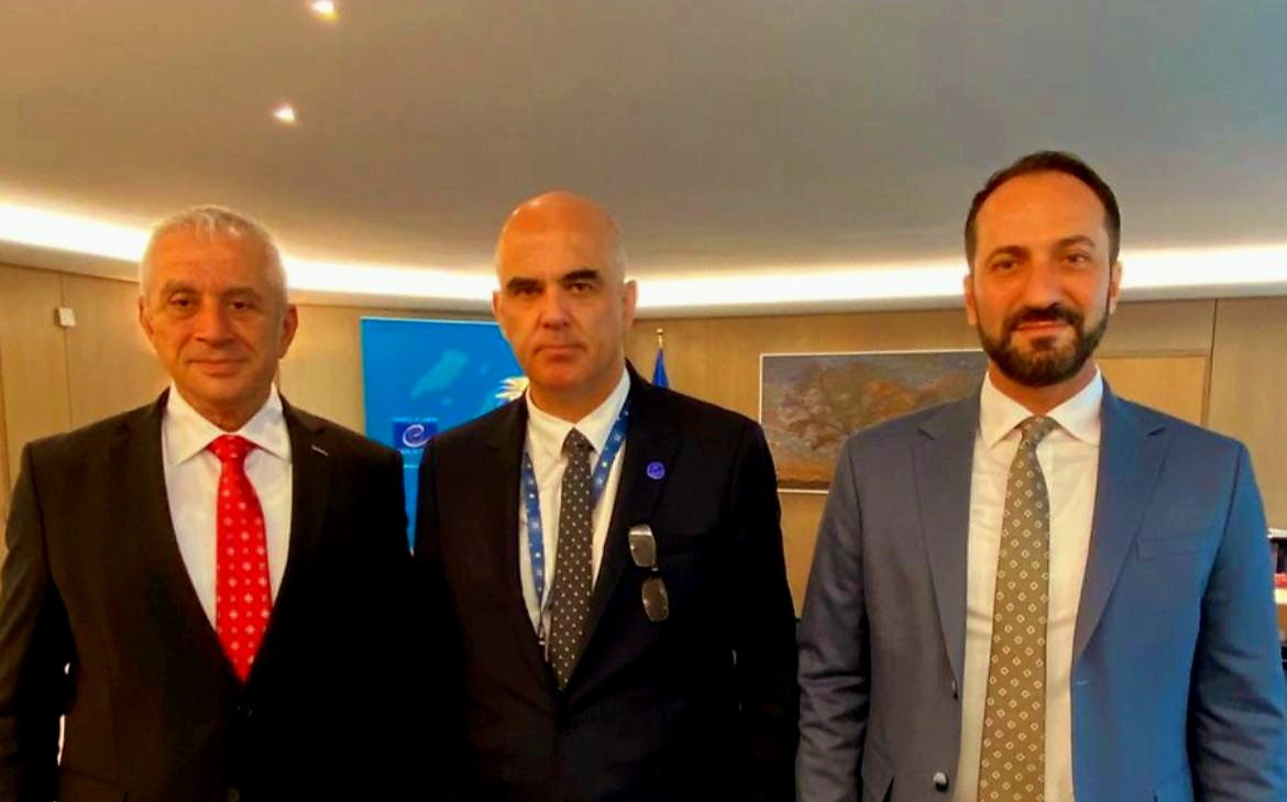 Taçoy ve Candan, Avrupa Konseyi Genel Sekreteri Alain Berset ile bir araya geldi