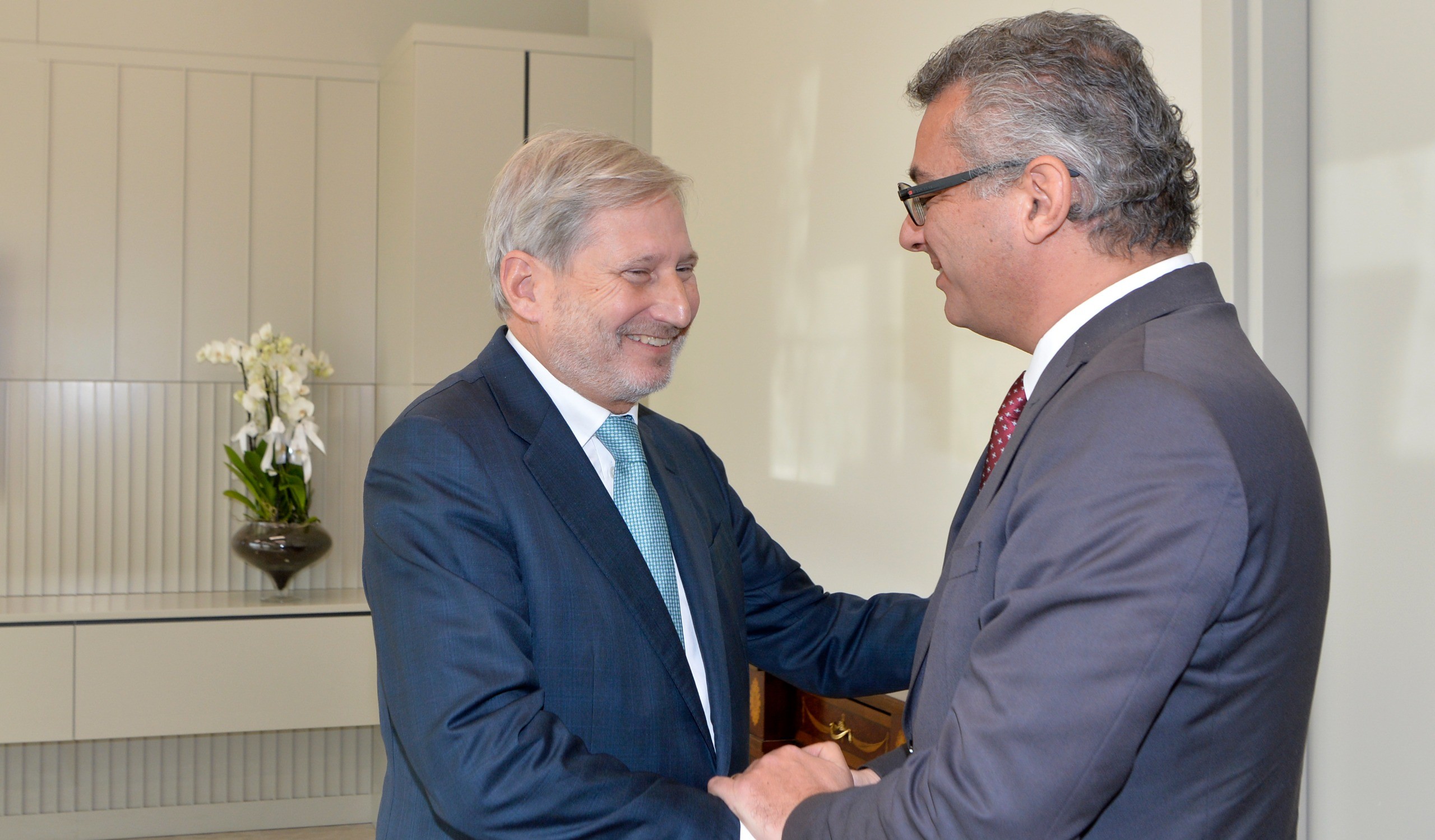 Cumhurbaşkanı Erhürman, Johannes Hahn’ı kabul etti