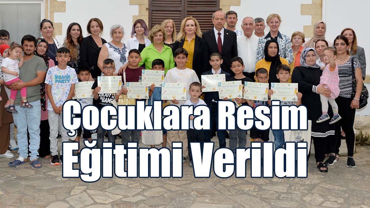 Çocuklara resim eğitimi verildi