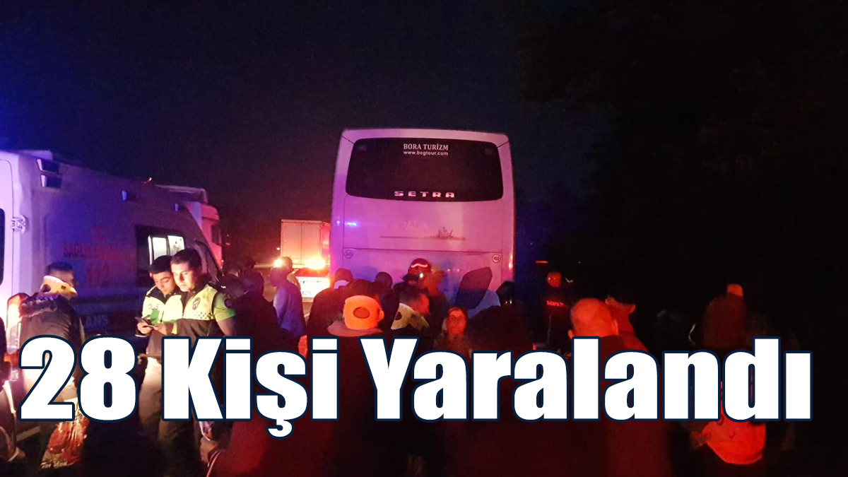 AK Partili Seçmenleri Taşıyan Otobüs Kaza Yaptı