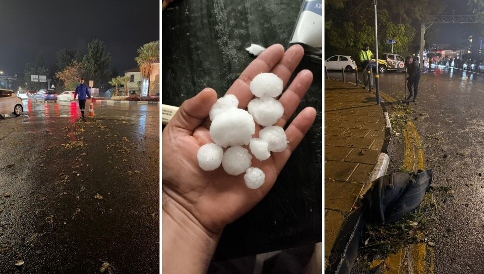 Girne’yi sağanak ve dolu vurdu