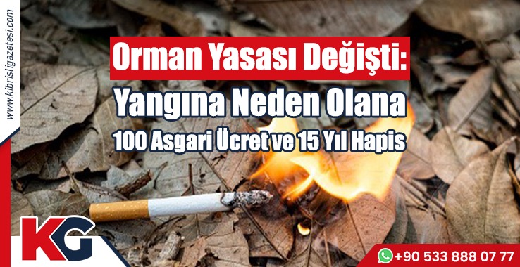 Yangına Neden Olana 100 Asgari Ücret ve 15 Yıl Hapis